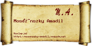 Mosánszky Amadil névjegykártya
